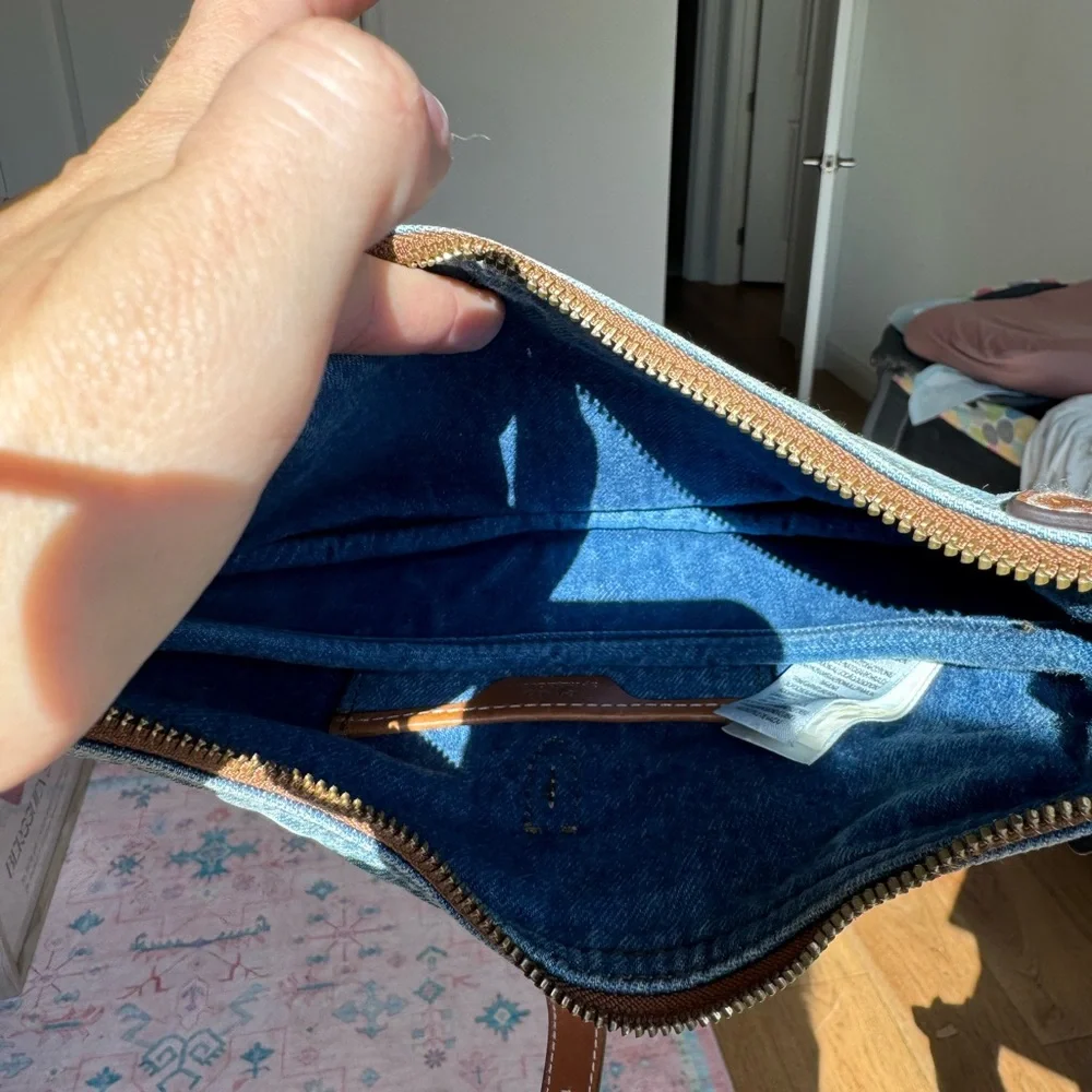 Ralph Lauren Polo ID Denim Crescent Shoulder Bag NWT - Picture 7 of 8